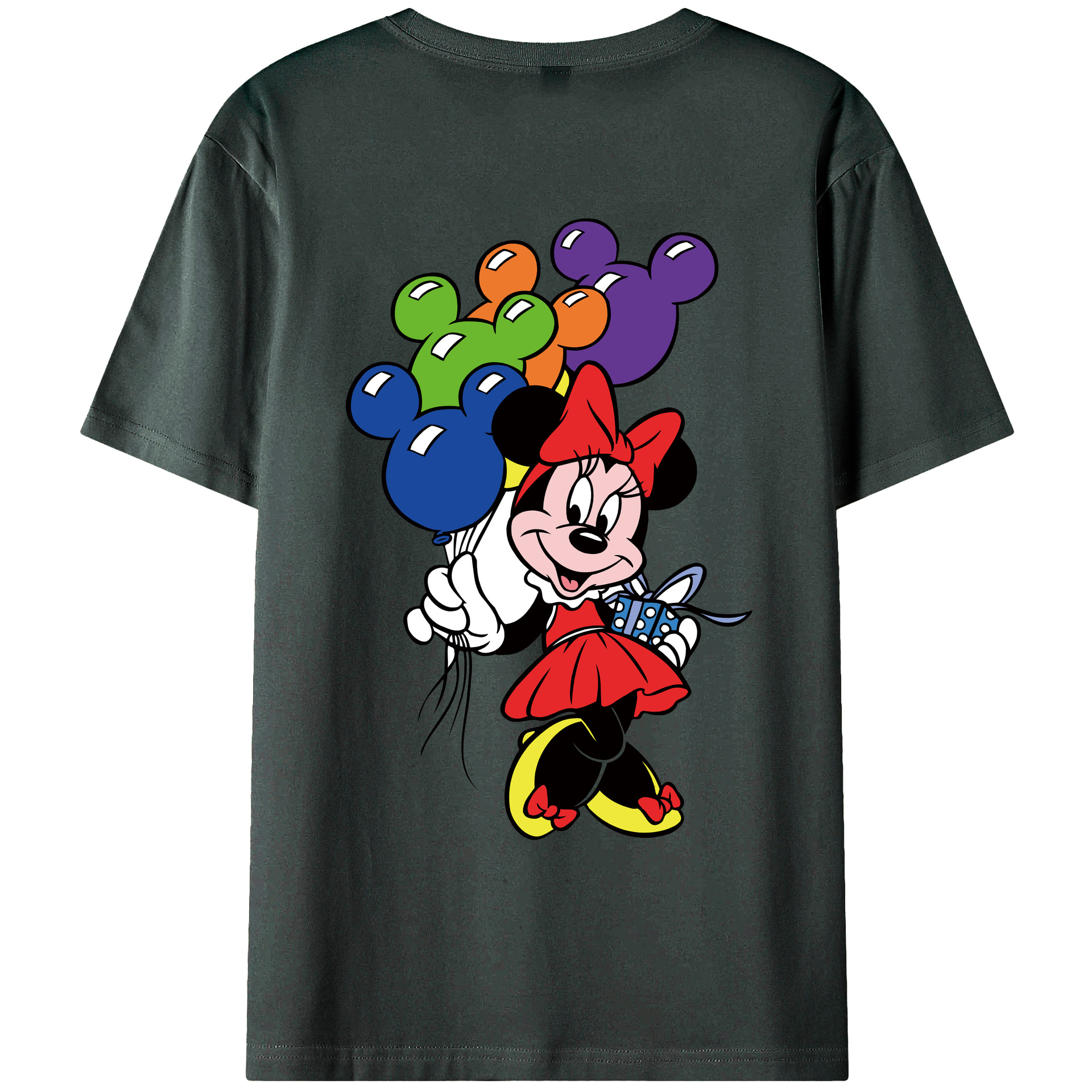 ミッキーマウス Mickey Mouse 綿100％ メンズ半袖Tシャツ（バックプリント） 通気性